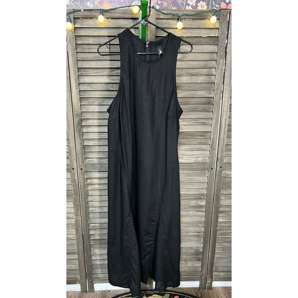 Future Collective Linen Blend Black Maxi Dress 18 NWT, Minimalist Classic - Picture 2 of 6